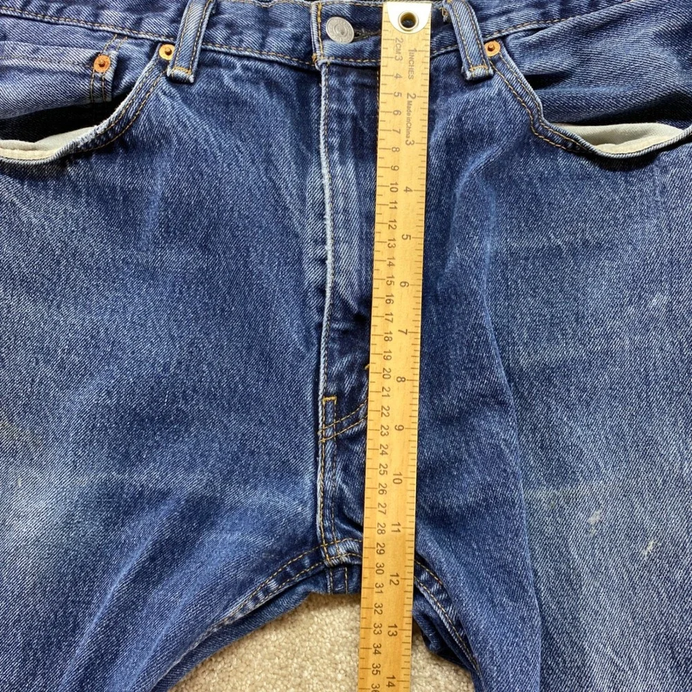 Levis 505 Regular Fit Jeans Mens 36x30 Blue Medium Wash‎ Straight Leg